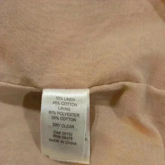 Marina Luna Womens Linen Open Blazer Peach Tan Size XL - Picture 11 of 11